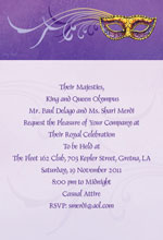 Mardi Gras Masquerade Invitations